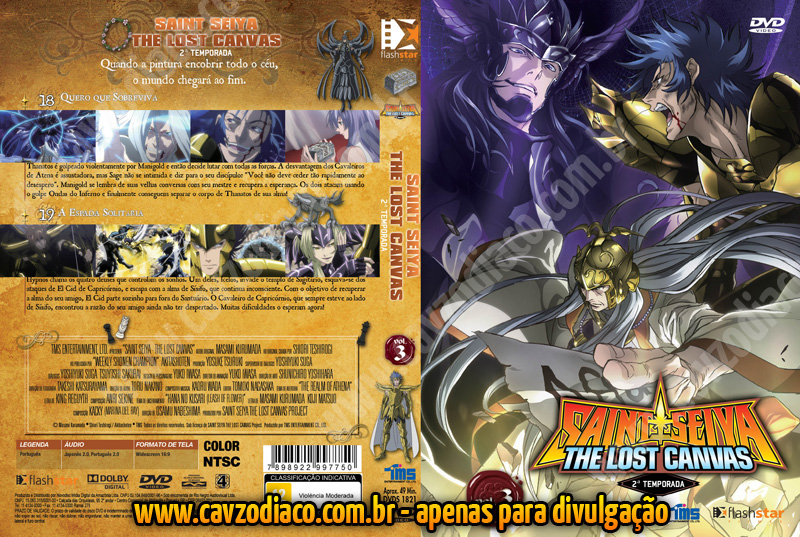 Cavaleiros Zodíaco Lost Canvas Saint Seiya 6 Dvds Volume 1+2