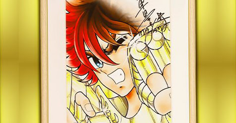 Champion Red: quadro de Saint Seiya, autografado pelo mestre Kurumada, a venda!