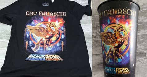 Pegasus Fantasy: camiseta e copo comemorativos da abertura dos Cavaleiros do Zodaco!