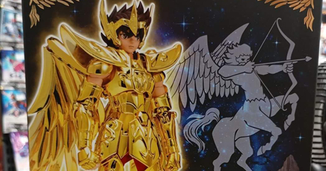 Cloth Myth EX: foto da caixa do boneco do Seiya de Sagitrio na verso Herdeiro da Armadura de Ouro!